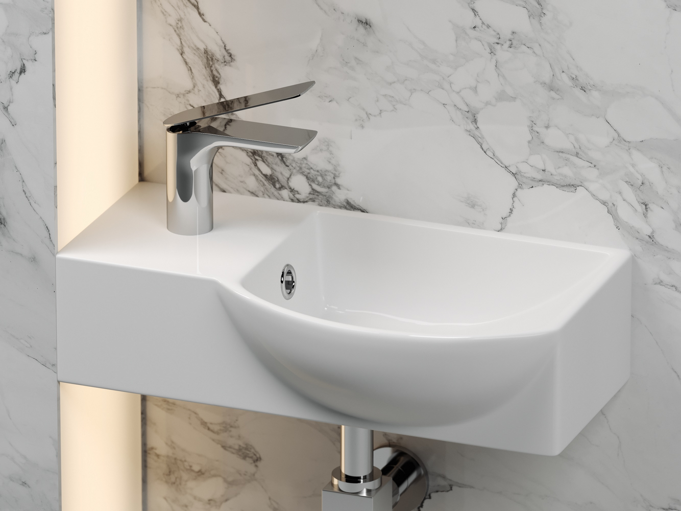 Фото Раковина Ceramicanova Element CN6039R подвесная 40 × 22 × 12 см, белый глянцевый