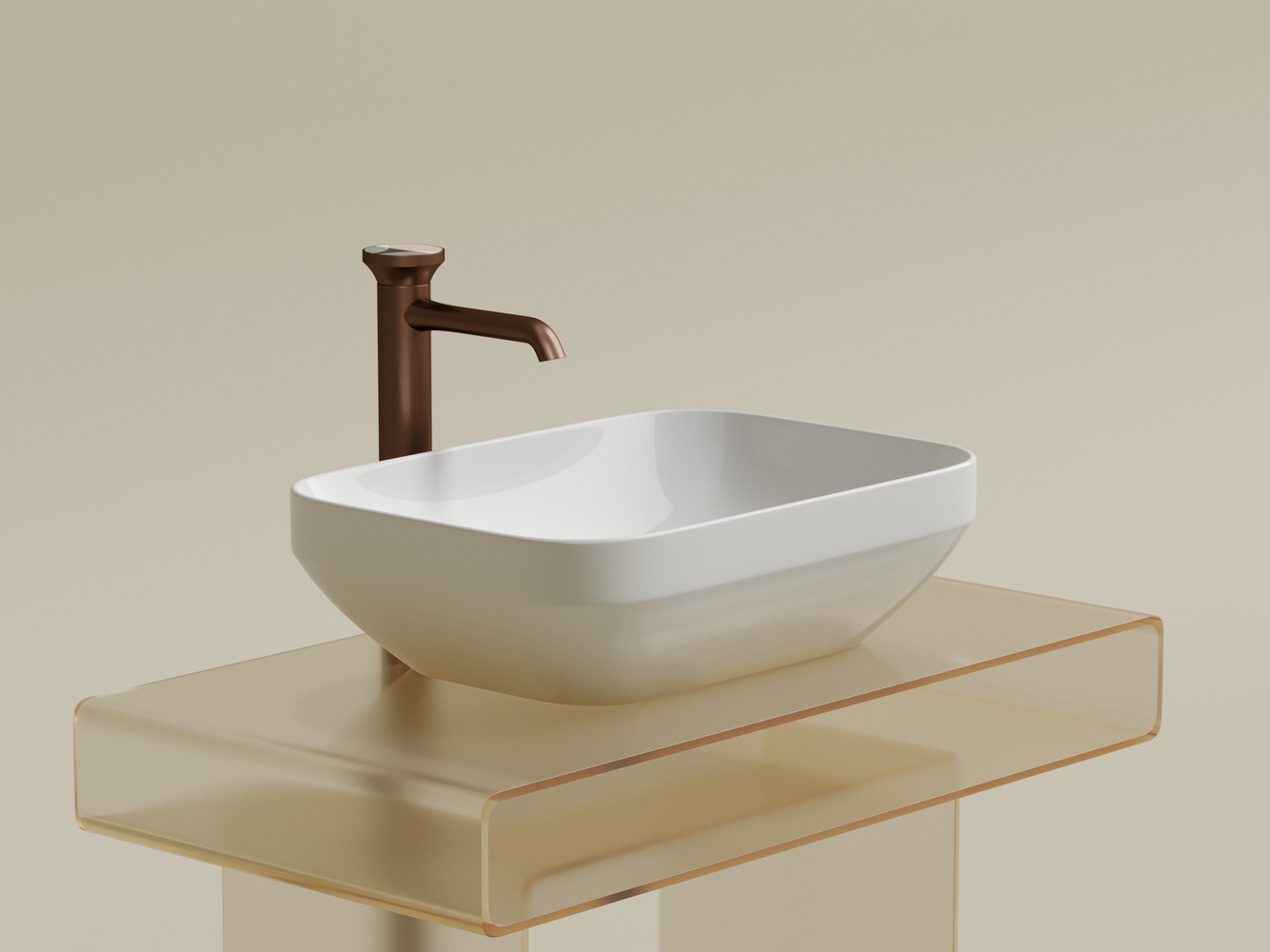 Фото Раковина Ceramicanova Element CN6055 накладная 50 × 35,9 × 14,5 см, белый глянцевый