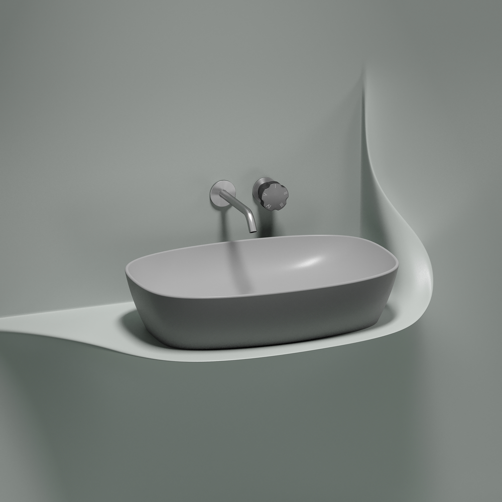 Фото Раковина Ceramicanova Element CN6049MSG накладная 61 × 38,5 × 14 см, серый матовый