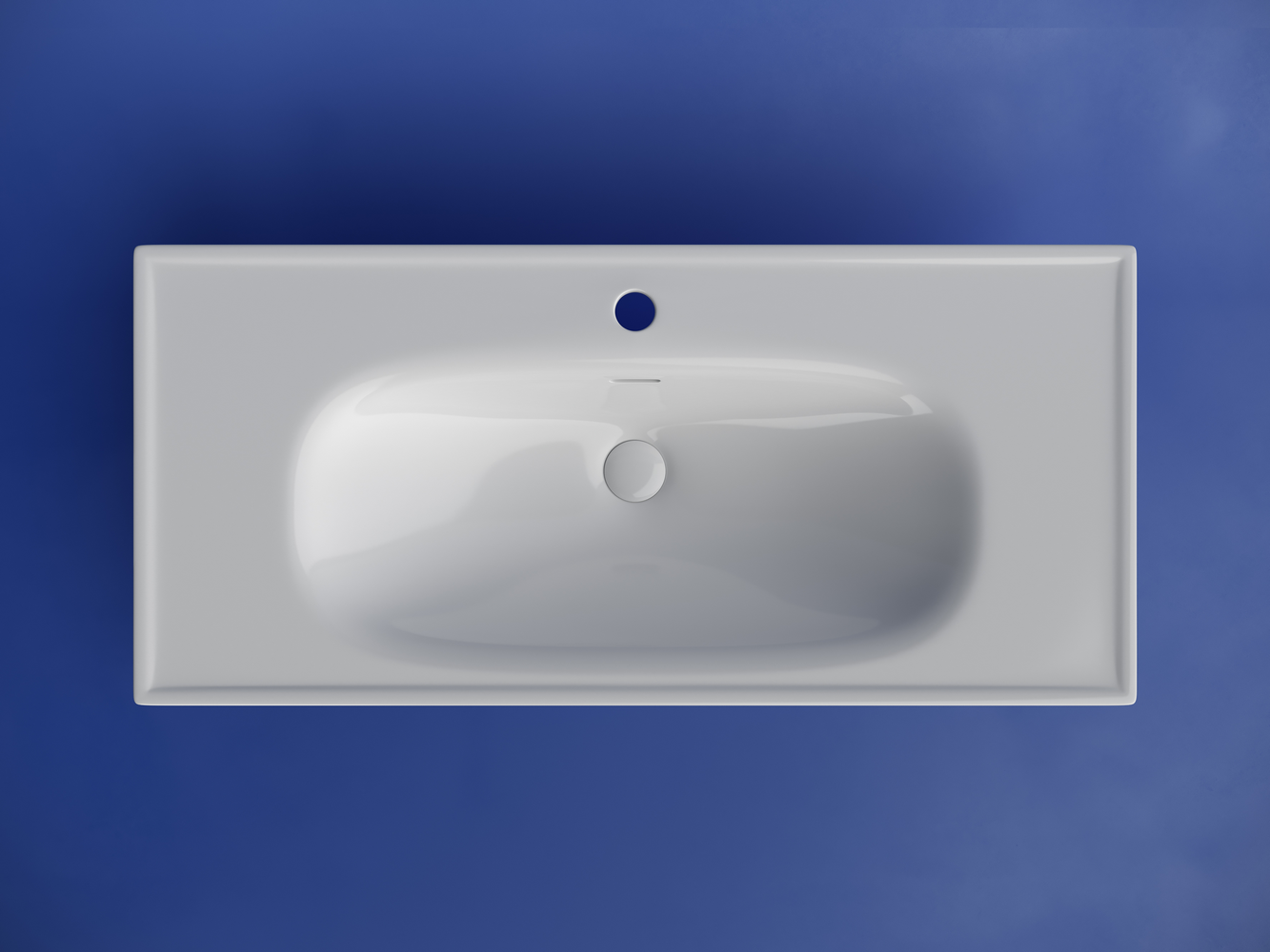 Фото Раковина Ceramicanova Sabo CN13003 мебельная 100 × 46 × 18 см, белый глянцевый