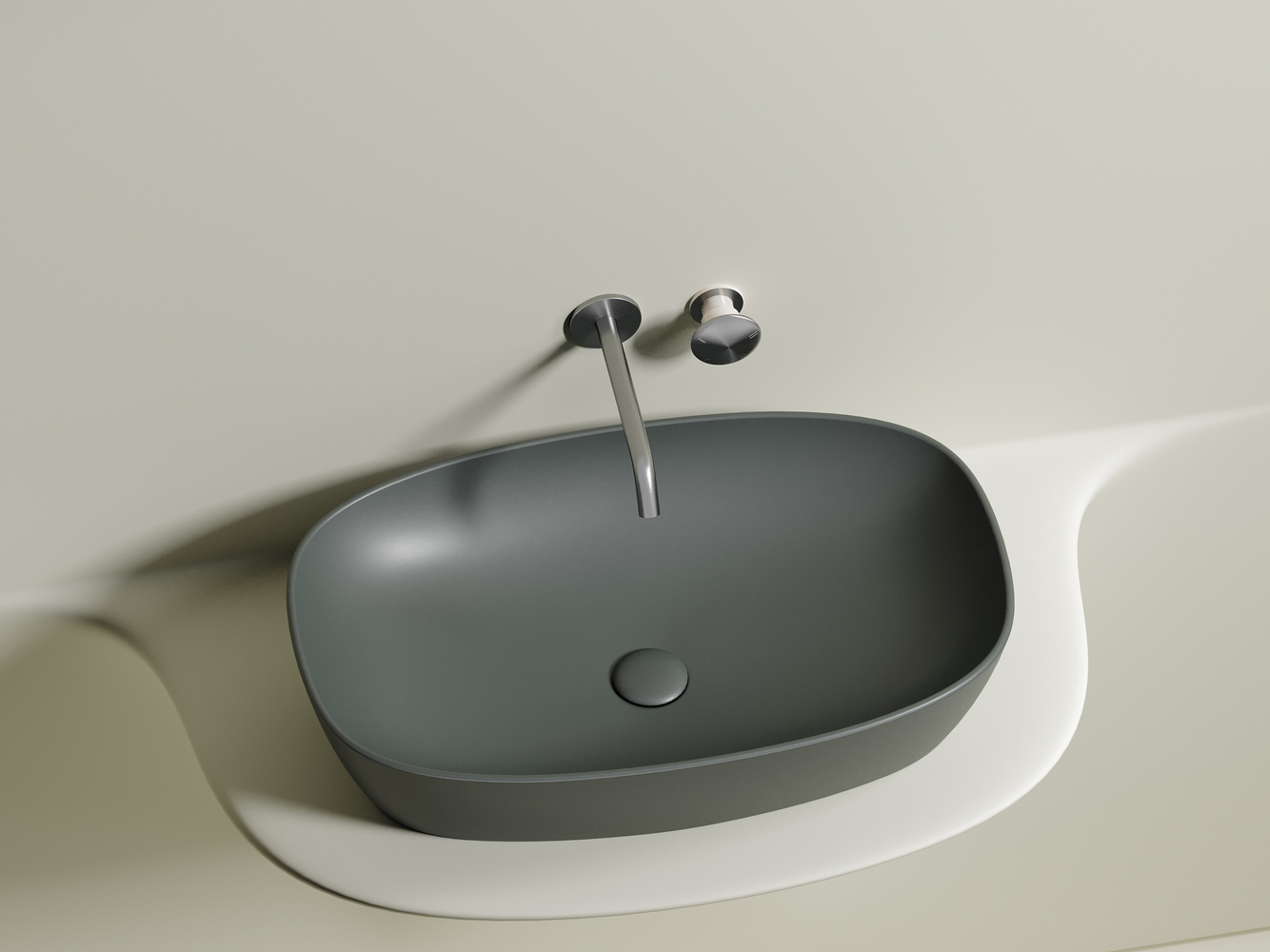 Фото Раковина Ceramicanova Element CN6049MH накладная 61 × 38,5 × 14 см, антрацит матовый