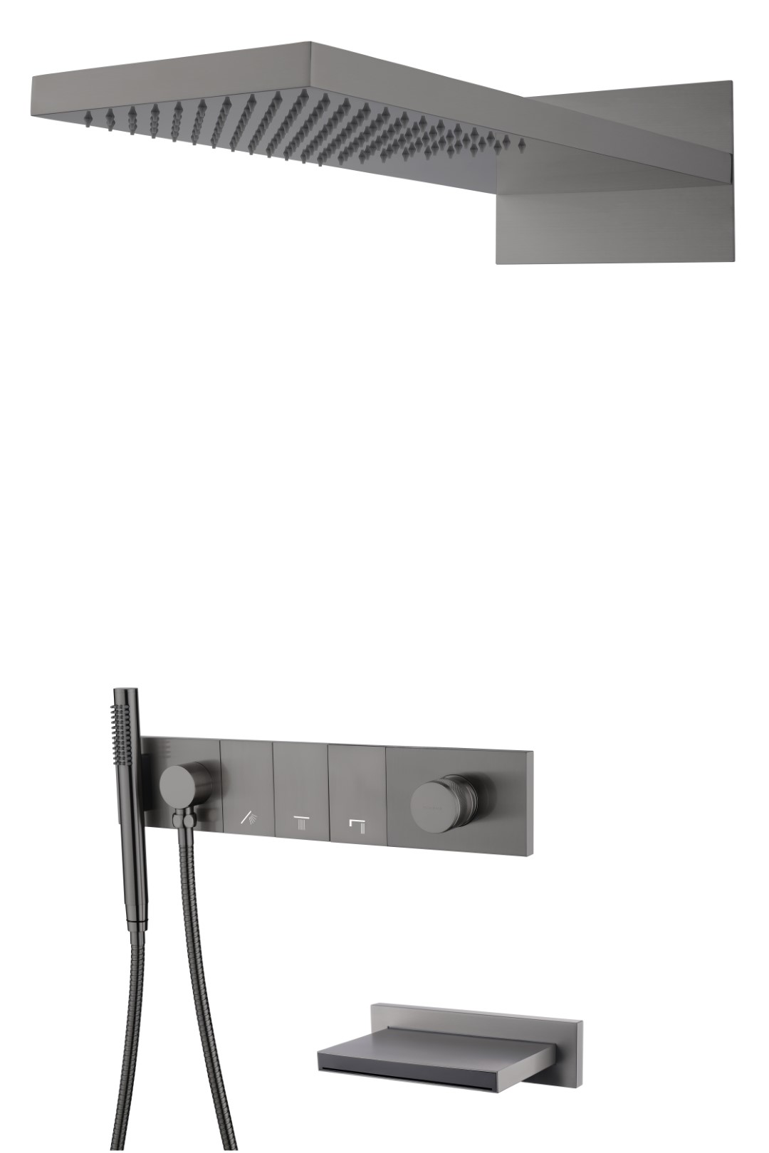 Фото Душевая система Boheme Zodiac 132-2-GM gun metal, графит матовый