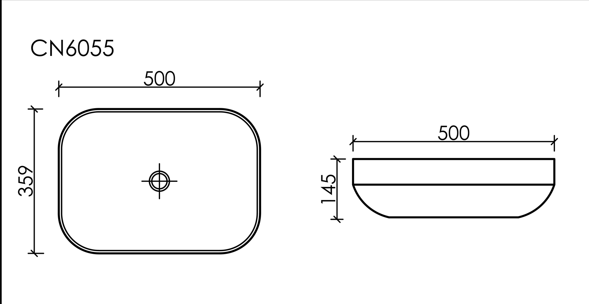 Фото Раковина Ceramicanova Element CN6055MB накладная 50 × 35,9 × 14,5 см, черный матовый