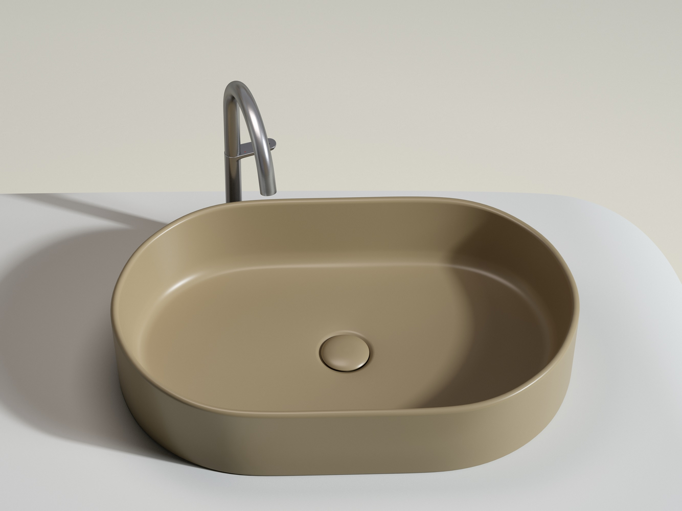 Фото Раковина Ceramicanova Element CN6048MC накладная 60 × 38,5 × 12,2 см, капучино матовый
