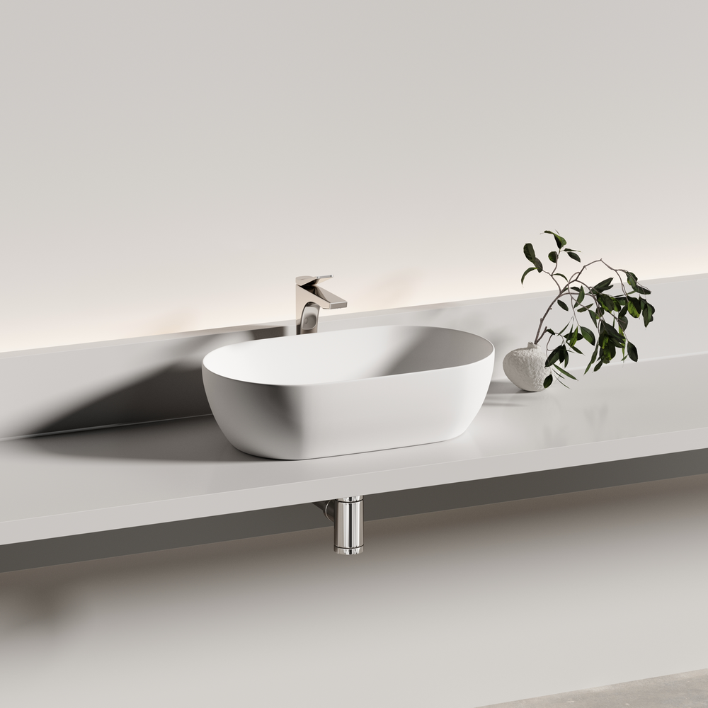 Фото Раковина Ceramicanova Twist CN12001MW накладная 50 × 30 × 14 см, белый матовый