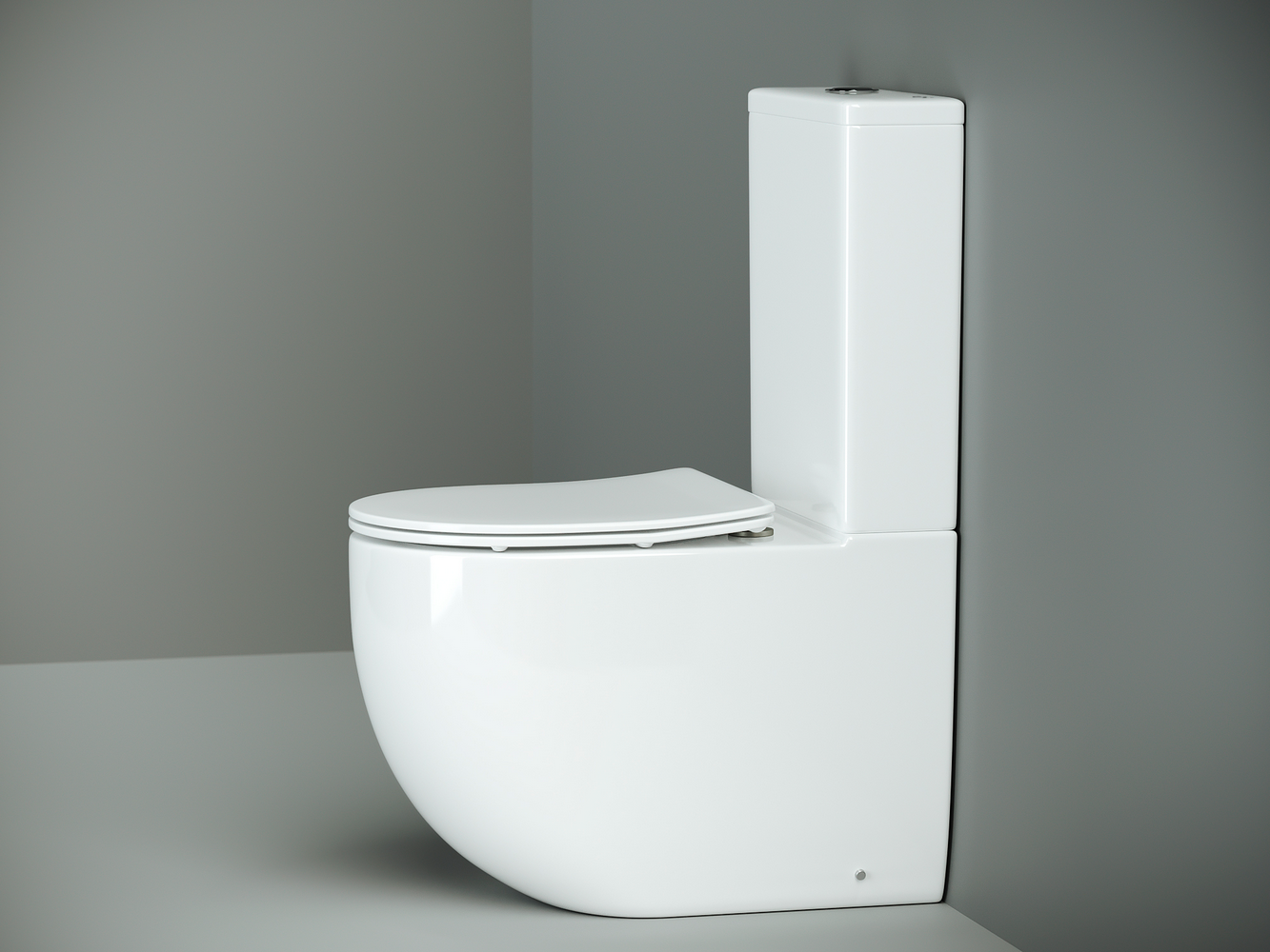 Фото Унитаз Ceramicanova Metropol CN4001 безободковый с сиденьем с бачком компакт, белый глянцевый