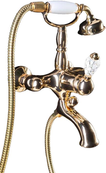 Фото Смеситель для ванны Boheme Crystal 283-CRST золото