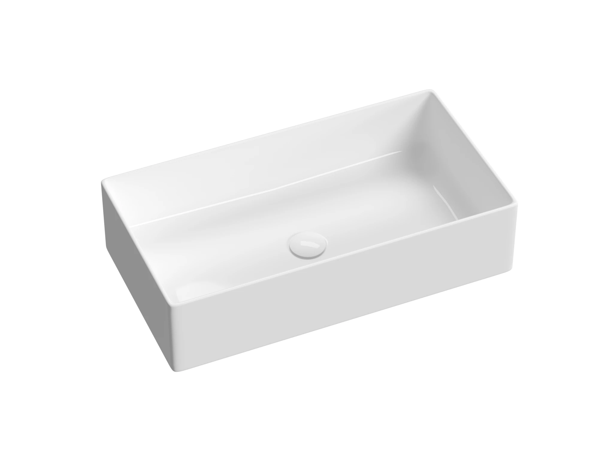 Фото Раковина Ceramicanova Adele CN6089 накладная 66,5 × 34 × 16 см, белый глянцевый