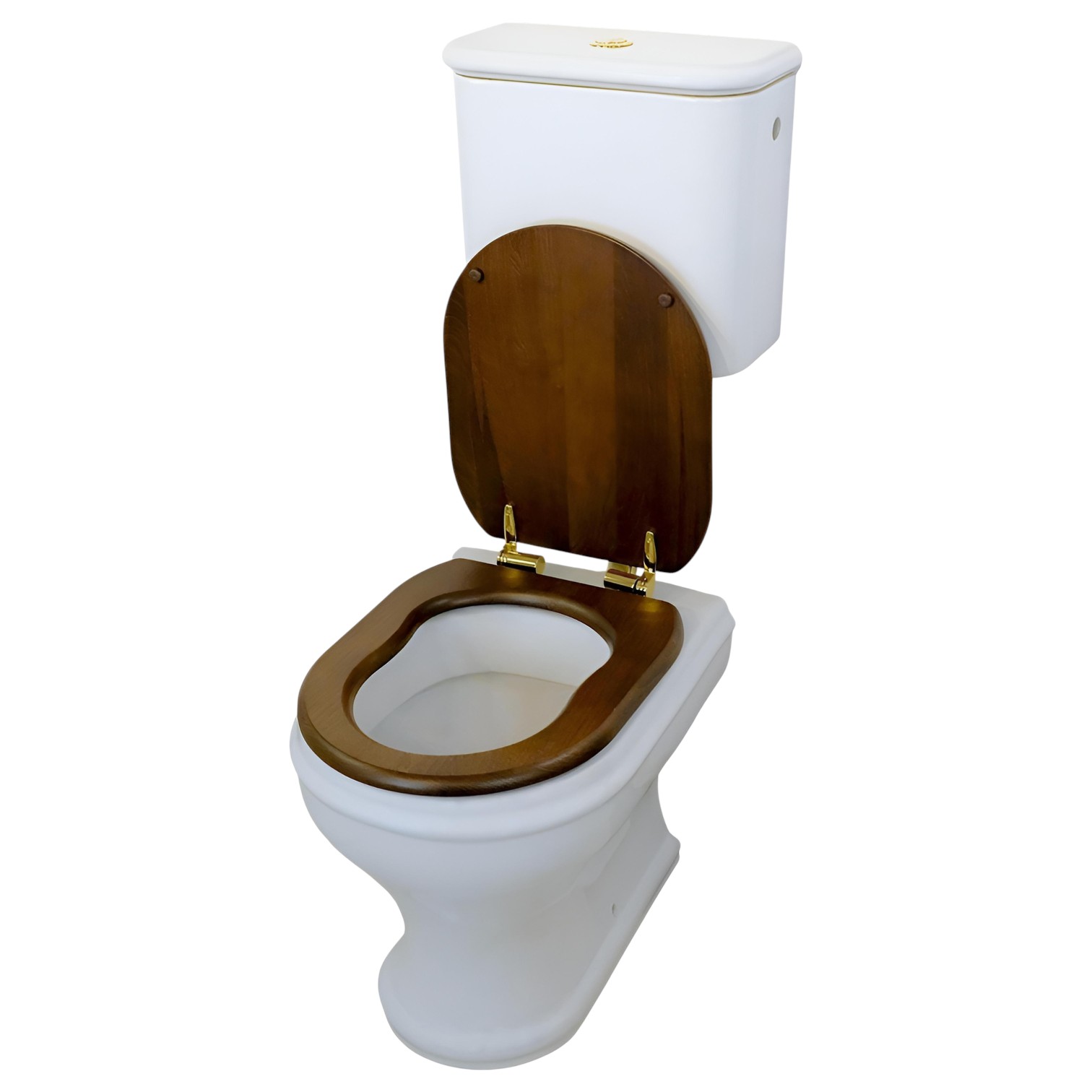 Фото Унитаз Migliore Charme 36378 со средним бачком кнопка золото глянец, выпуск универсальный