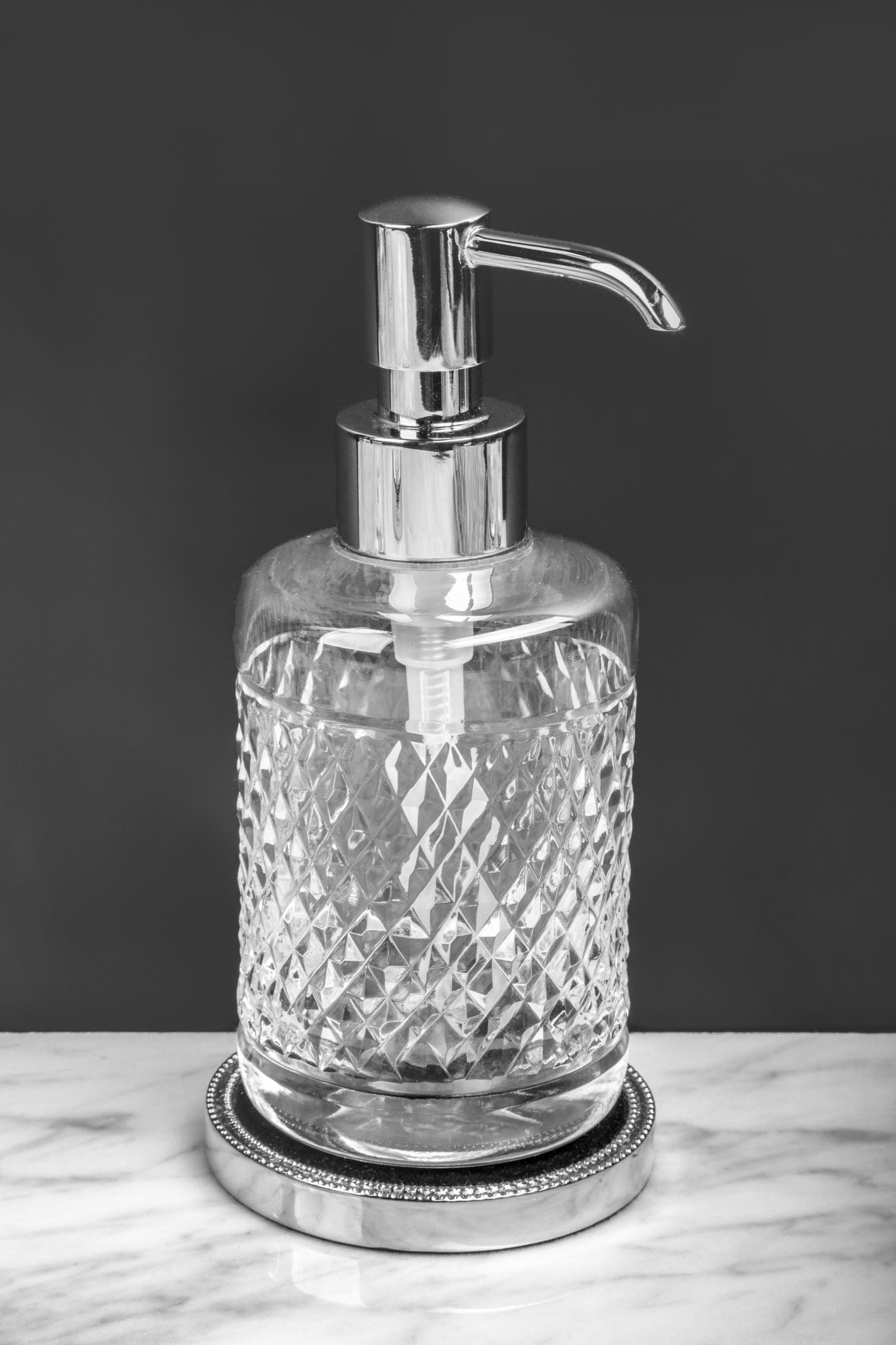 Фото Дозатор жидкого мыла Boheme Murano Cristal 10227 подвесной хром