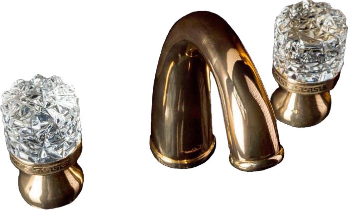 Фото Смеситель для раковины Boheme Crystal 297-CRST золото