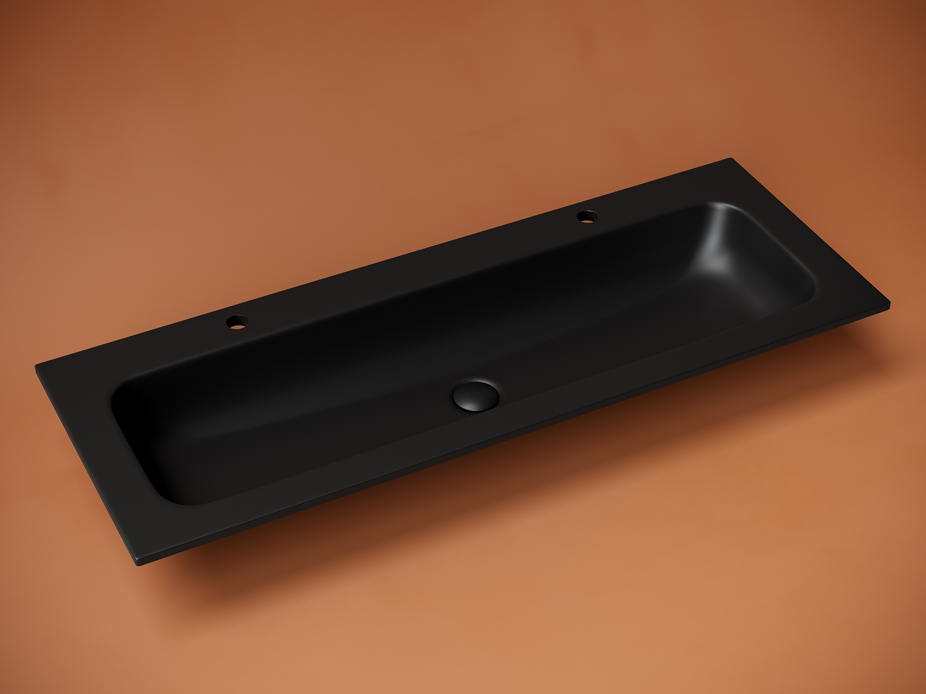 Фото Раковина Ceramicanova Grace CN7016MB мебельная 121 × 45,7 × 13,7 см, черный матовый