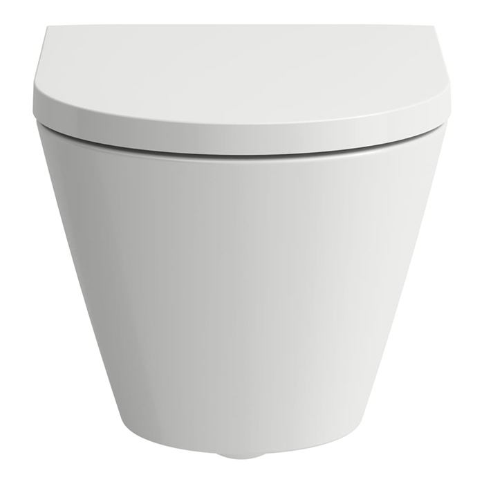 Фото Унитаз подвесной укороченный Laufen Kartell 8.2033.3.757.000.1, безободковый, без сиденья, белый матовый