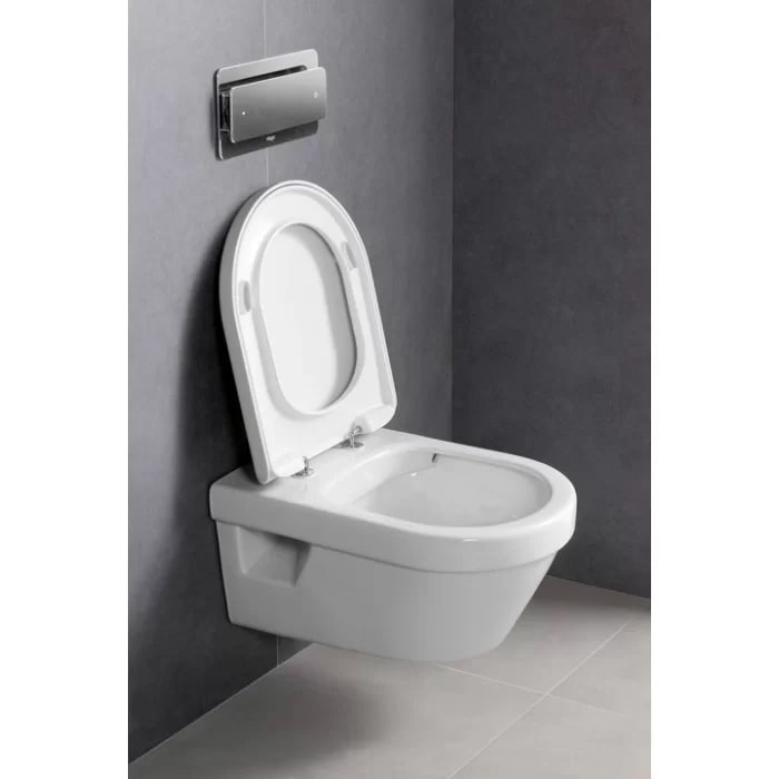 Фото Унитаз подвесной Villeroy & Boch Architectura 5684HR01, безободковый, с сиденьем с микролифтом, белый глянцевый