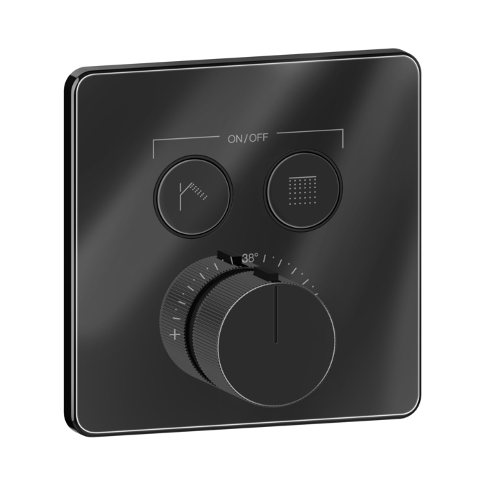 Фото Смеситель Gessi Hi-Fi 38718#706 для душа термостат, черный хром глянец pvd