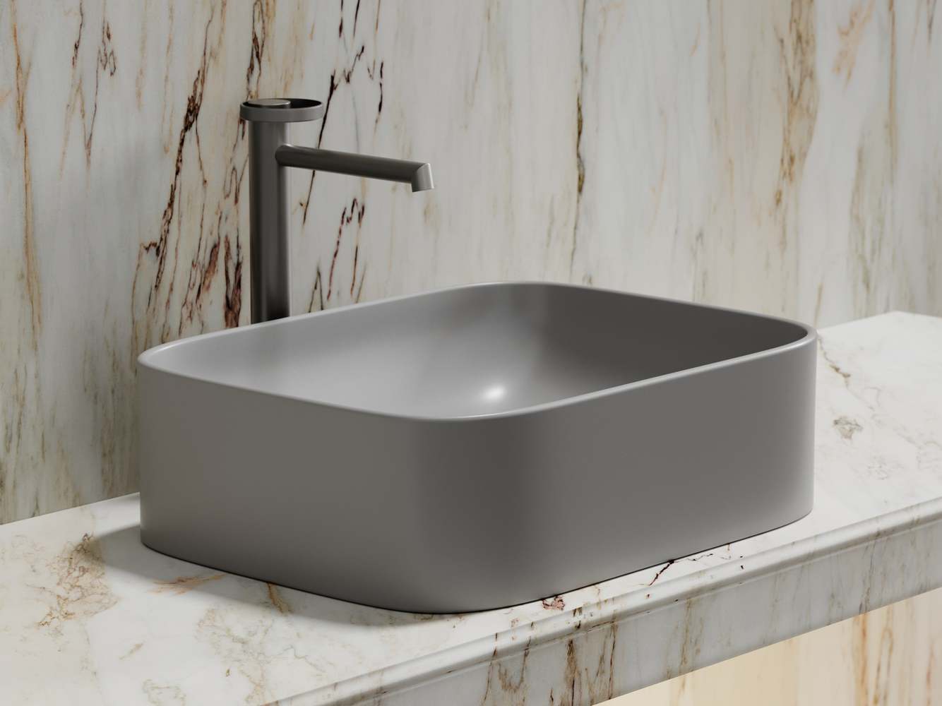 Фото Раковина Ceramicanova Element CN6052MSG накладная 50,5 × 38 × 15 см, серый матовый