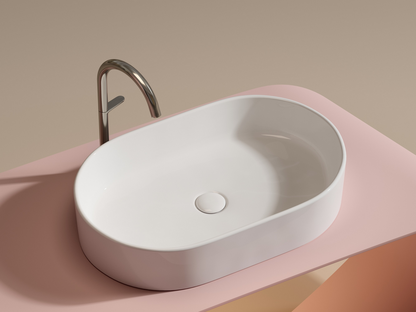 Фото Раковина Ceramicanova Element CN6048 накладная 60 × 38,5 × 12,2 см, белый глянцевый