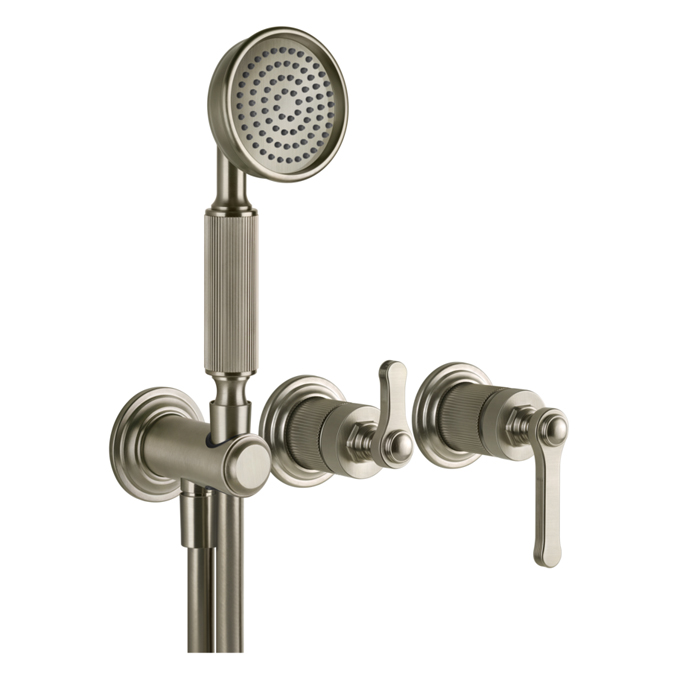 Фото Смеситель Gessi Venti20 65036#149 для душа с переключателем на 2 потока, никель браш
