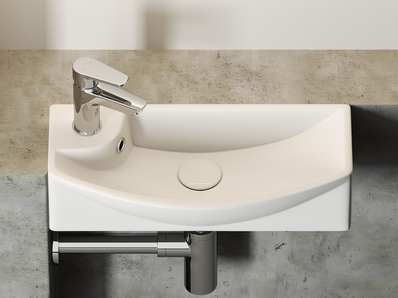 Фото Раковина Ceramicanova Element CN6038R подвесная 45,5 × 22 × 13 см, белый глянцевый