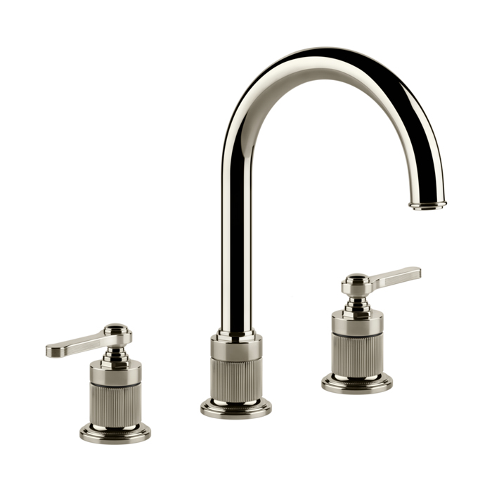 Фото Смеситель Gessi Venti20 65015#720 для раковины с донным клапаном, никель глянец pvd