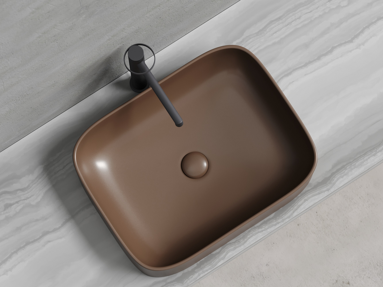Фото Раковина Ceramicanova Element CN6052MDB накладная 50,5 × 38 × 15 см, темно-коричневый матовый
