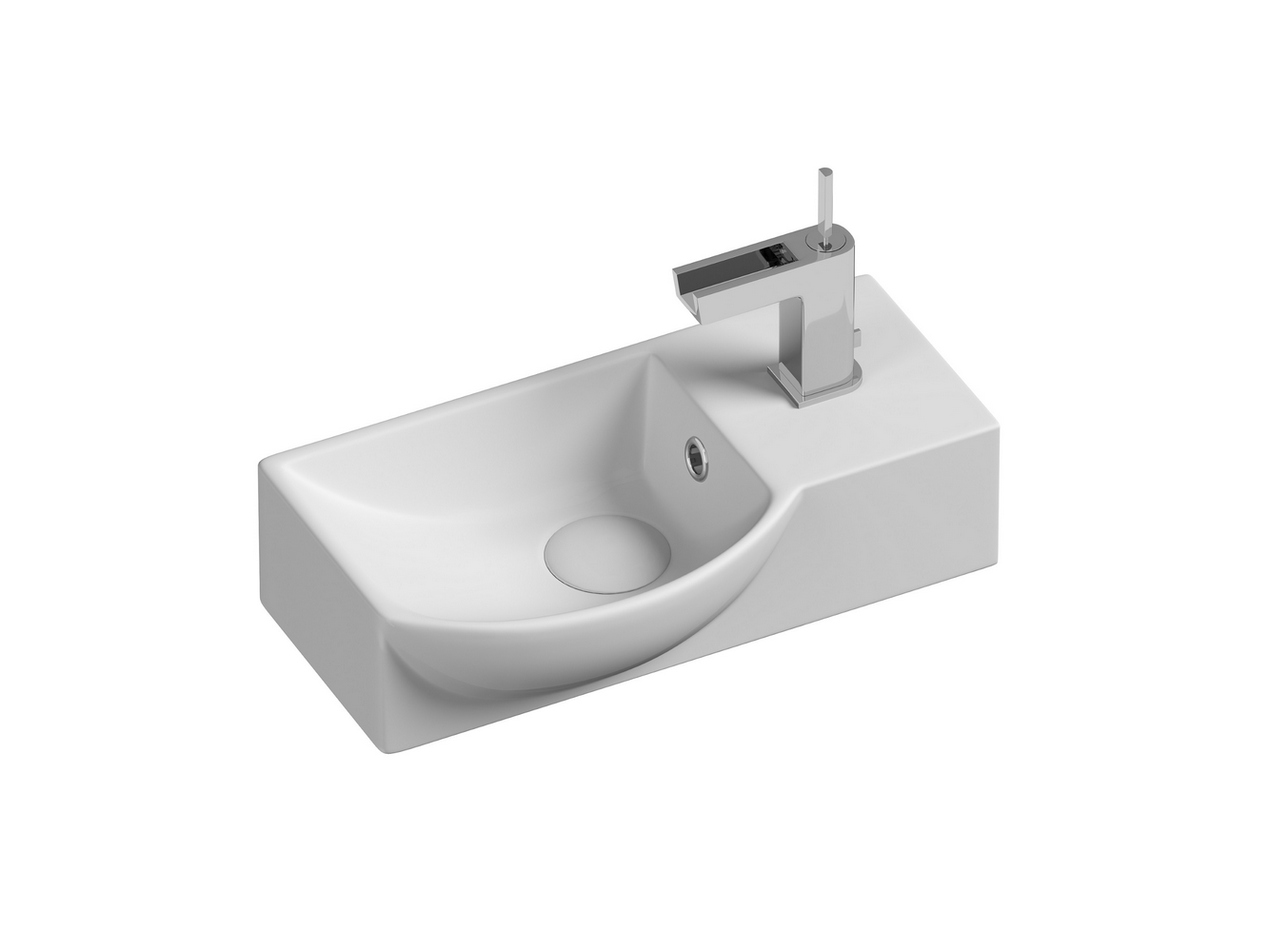 Фото Раковина Ceramicanova Element CN6039L подвесная 40 × 22 × 12 см, белый глянцевый