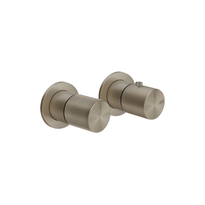 Фото Смеситель Gessi Habito 70534#149 для душа термостат с переключателем на 2 потока, никель браш