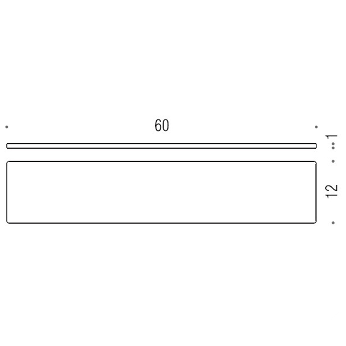Фото Полка Colombo Lulu B1661-VAN подвесная L 60 см хром глянец/стекло матовое