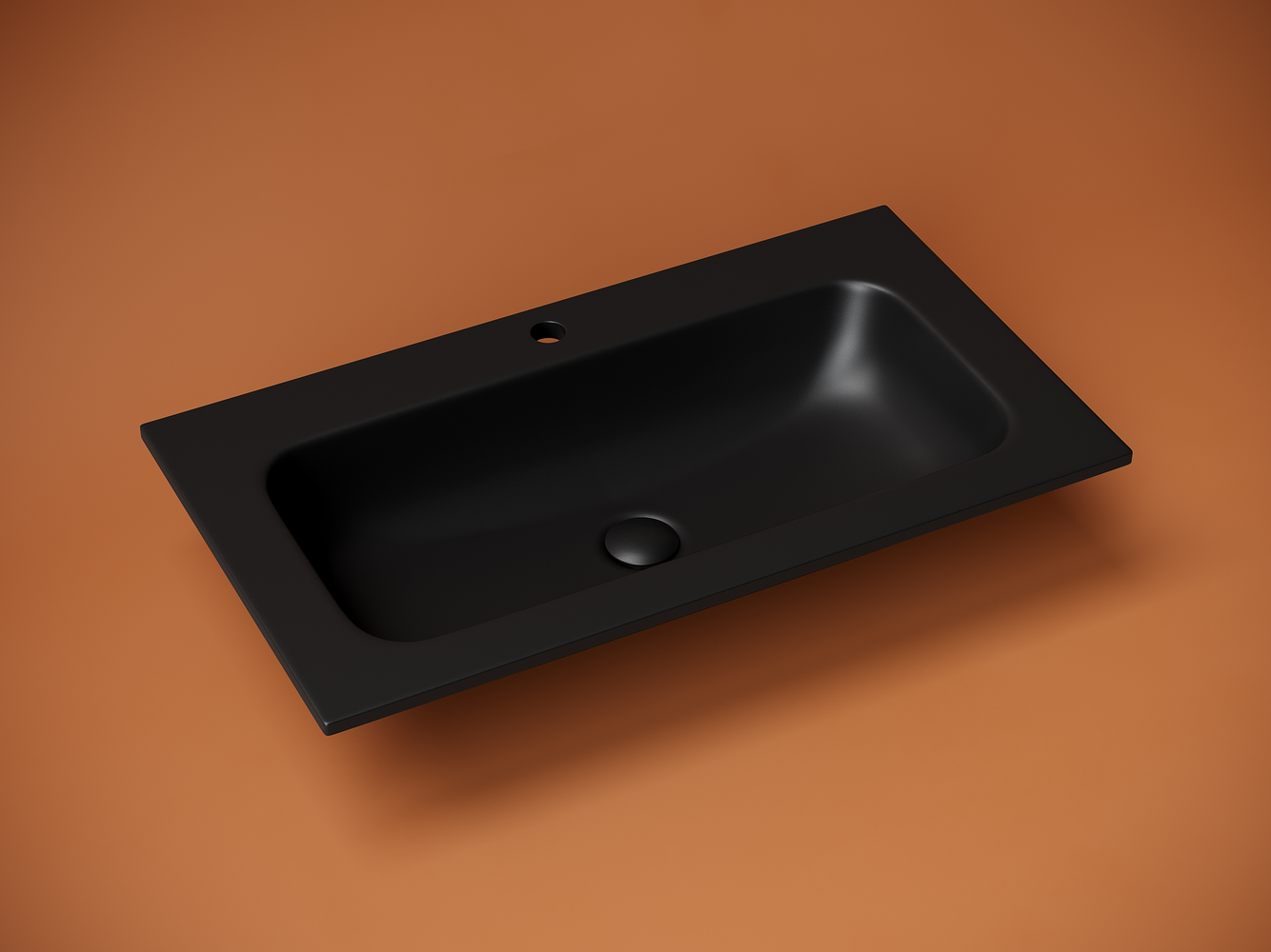 Фото Раковина Ceramicanova Grace CN7012MB мебельная 81 × 45,7 × 13,7 см, черный матовый