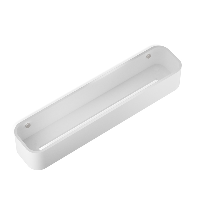 Фото Полка Decor Walther Stone 0973955 подвесная 45x10 см, белый матовый/сталь матовая