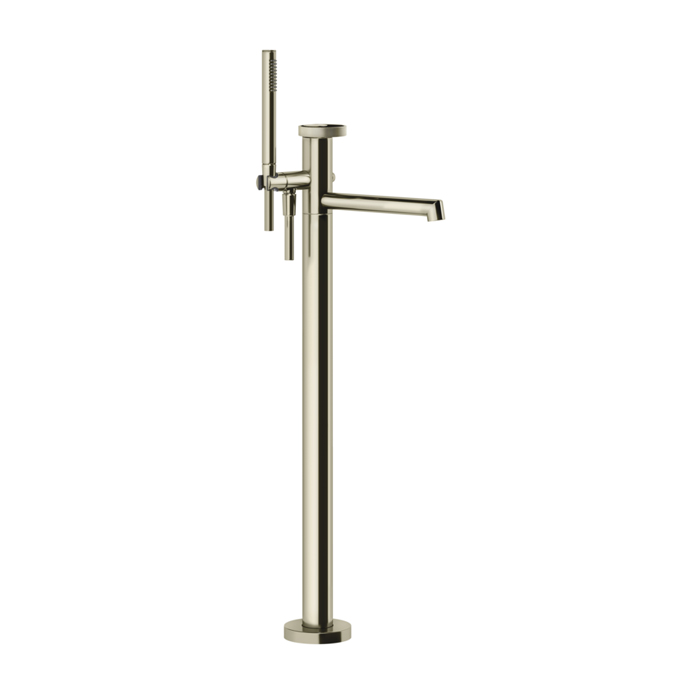 Фото Смеситель Gessi Anello 63328#149 напольный для ванны с душем, никель браш