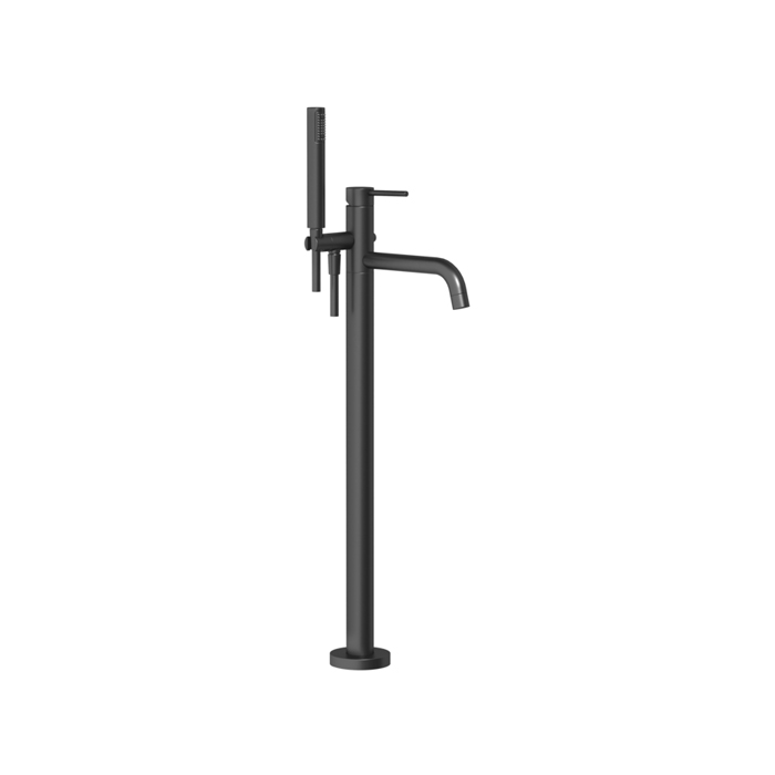 Фото Смеситель Gessi Via tortona 24943#299 для ванны с душем напольный, черный матовый