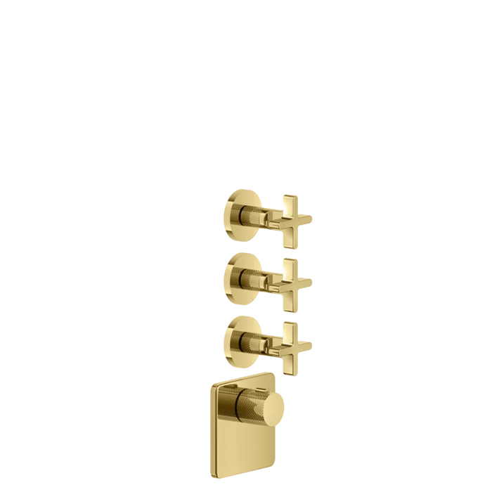 Фото Смеситель Gessi Inciso 58346#246 для душа термостат, золото глянец pvd