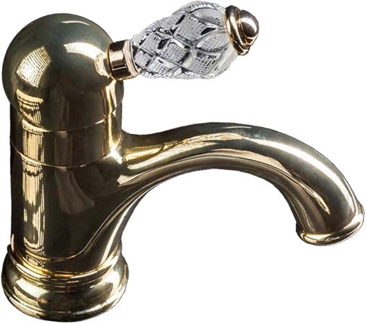 Фото Смеситель для раковины Boheme Crystal 281-CRST золото