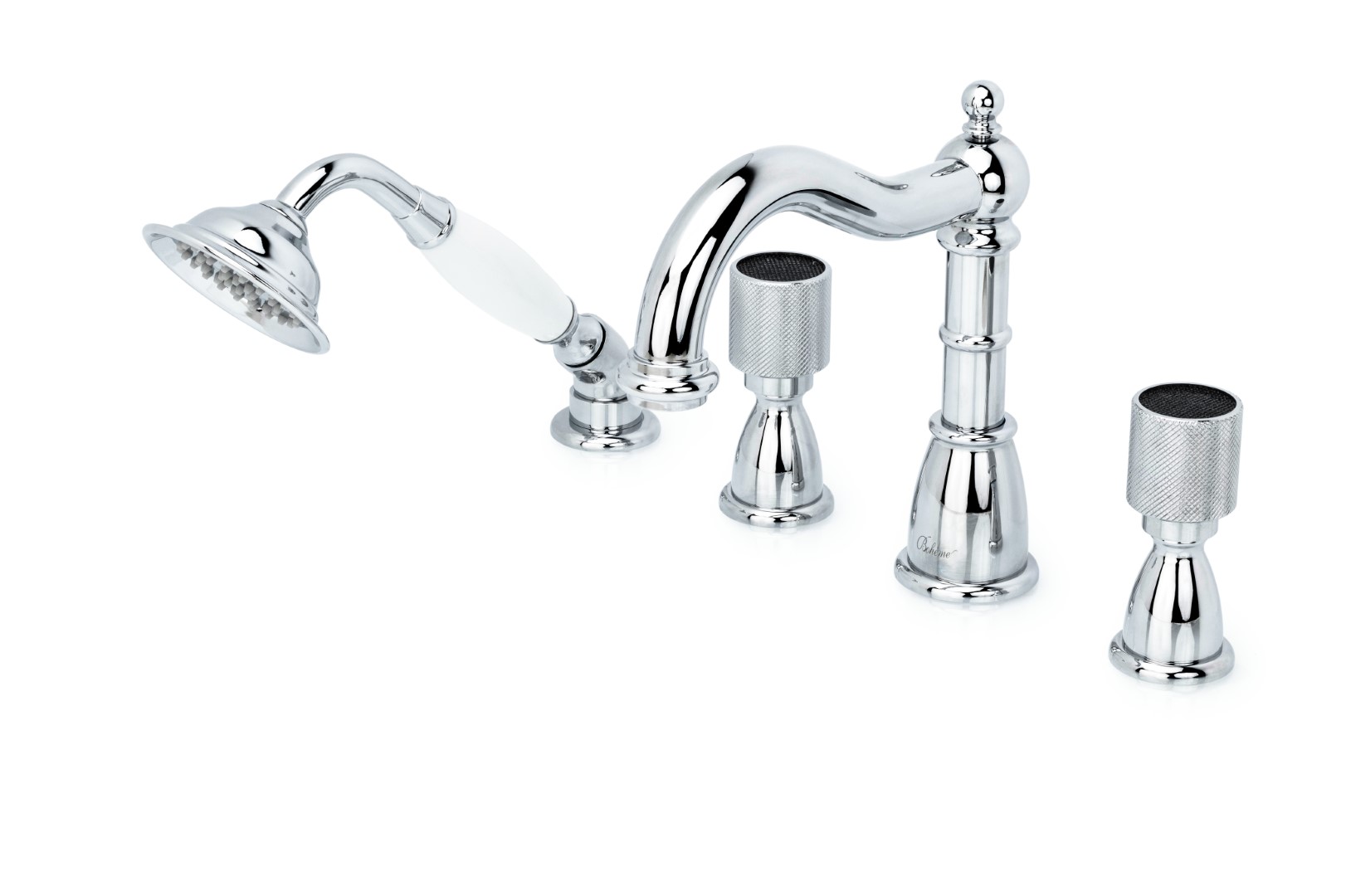 Фото Смеситель на борт ванны Boheme Royal 396-Royal/CRST black хром