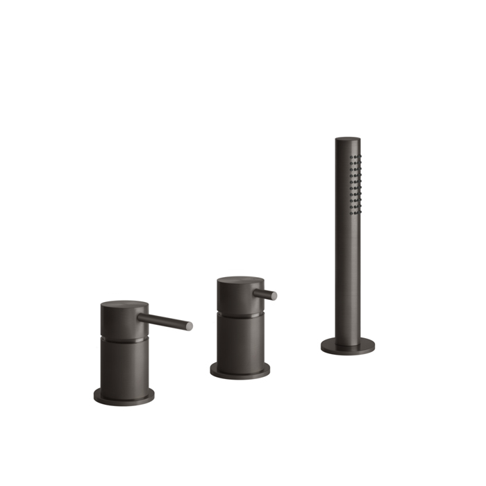Фото Смеситель Gessi Gessi316 54043#707 для ванны с душем, черный хром браш pvd