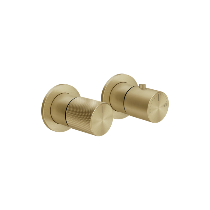 Фото Смеситель Gessi Habito 70634#727 для душа термостат с переключателем на 2 потока, латунь браш pvd