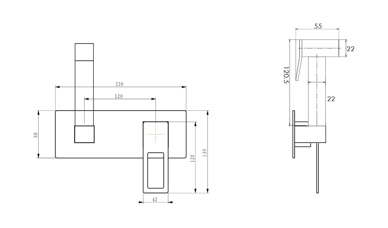 Фото Гигиенический душ Boheme Q 147-WG со смесителем белый матовый/золото глянец
