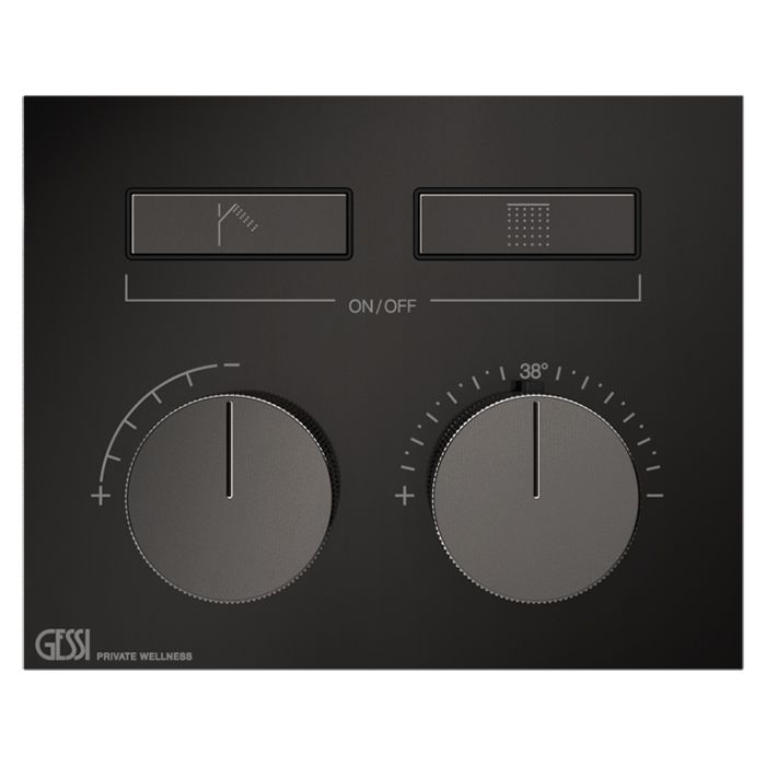 Фото Смеситель Gessi Hi-Fi 63004#706 для душа термостат, черный хром глянец pvd