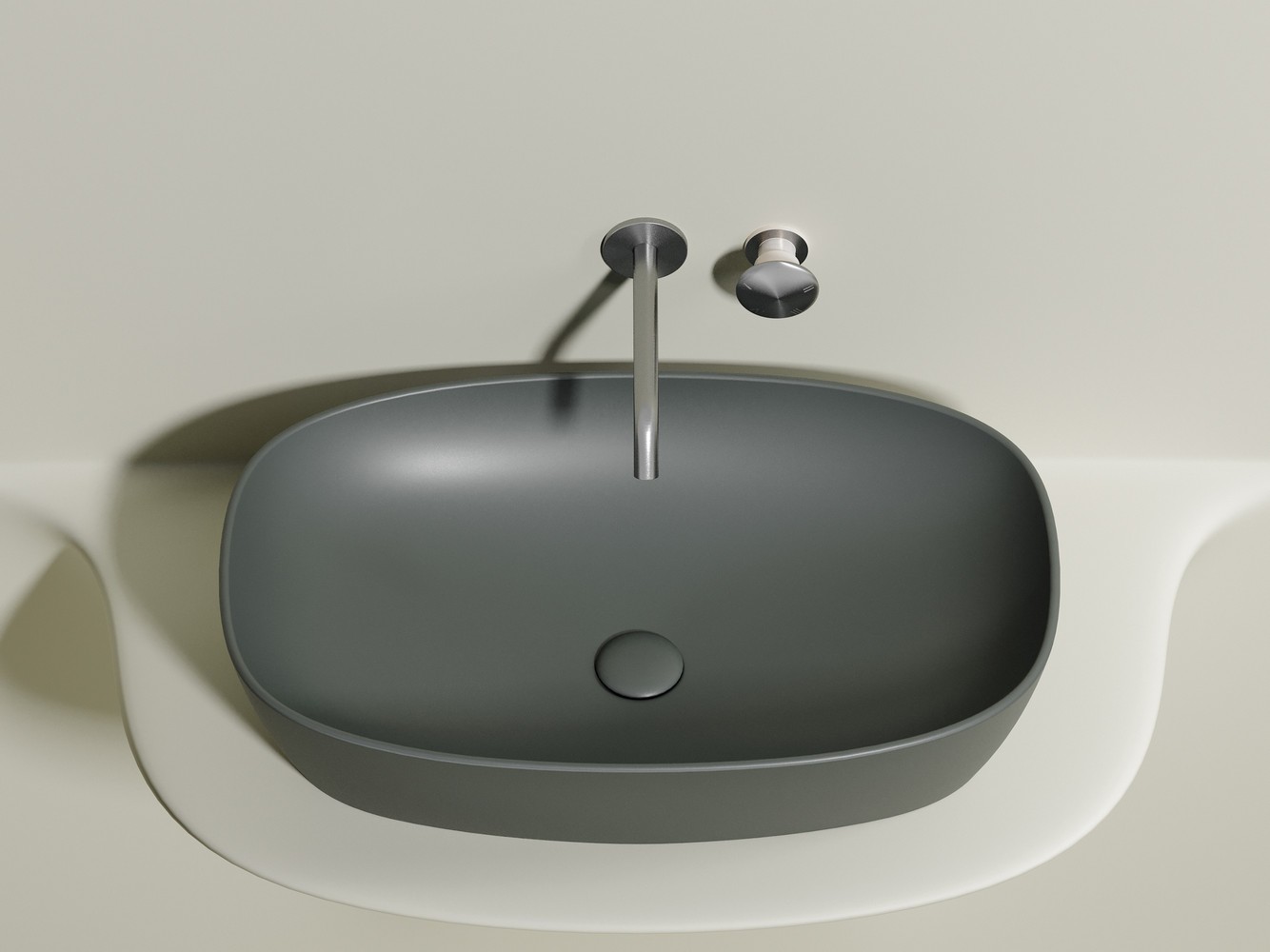 Фото Раковина Ceramicanova Element CN6049MH накладная 61 × 38,5 × 14 см, антрацит матовый