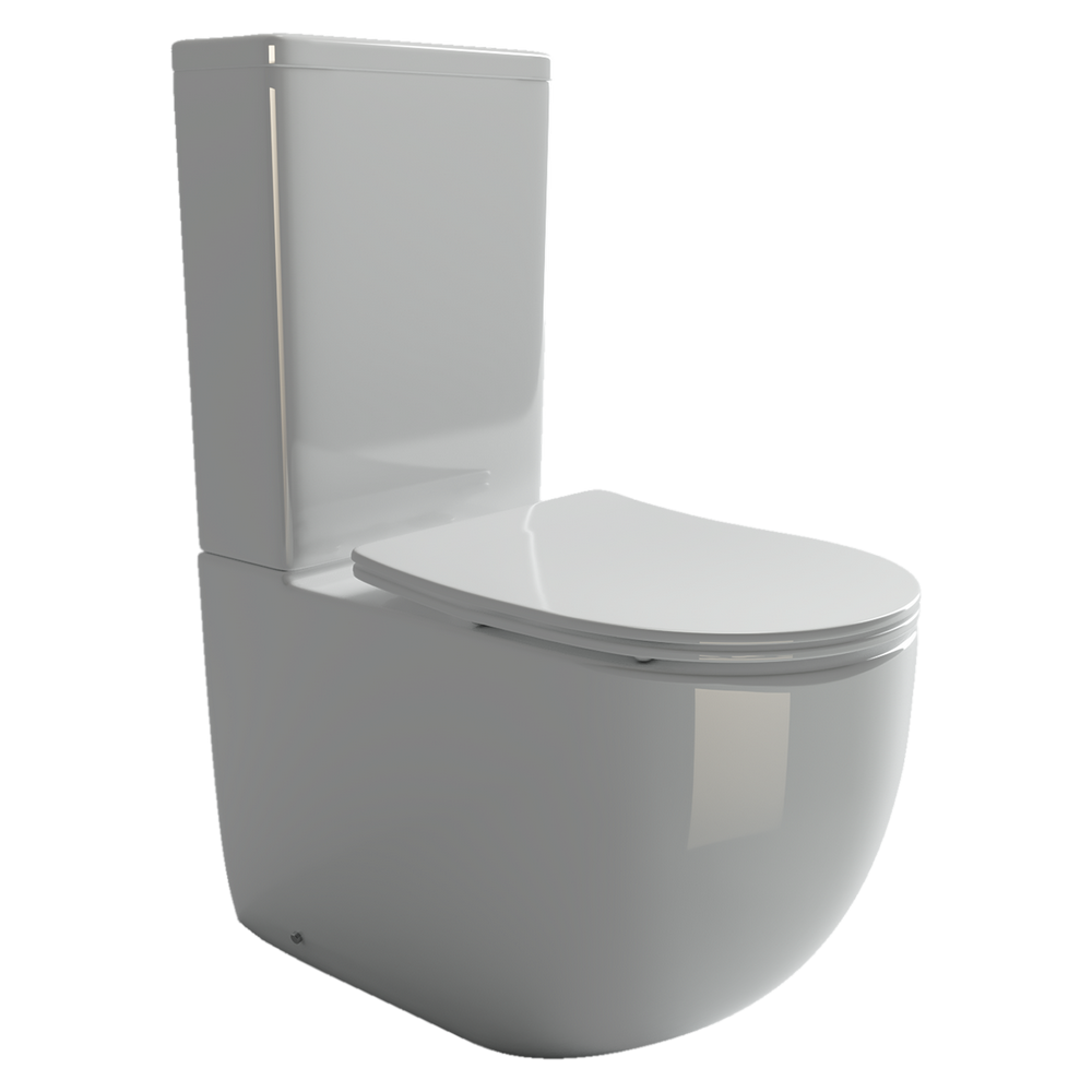 Фото Унитаз Ceramicanova Metropol CN4001 безободковый с сиденьем с бачком компакт, белый глянцевый