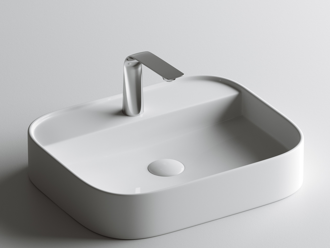 Фото Раковина Ceramicanova Element CN6034 накладная 55 × 45 × 11 см, белый глянцевый