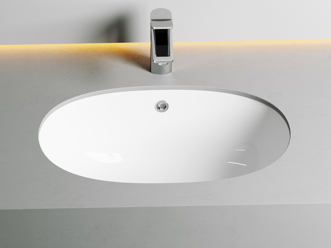 Фото Раковина Ceramicanova Element CN6044 встраиваемая под столешницу 56,5 × 38,5 × 21 см, белый глянцевый