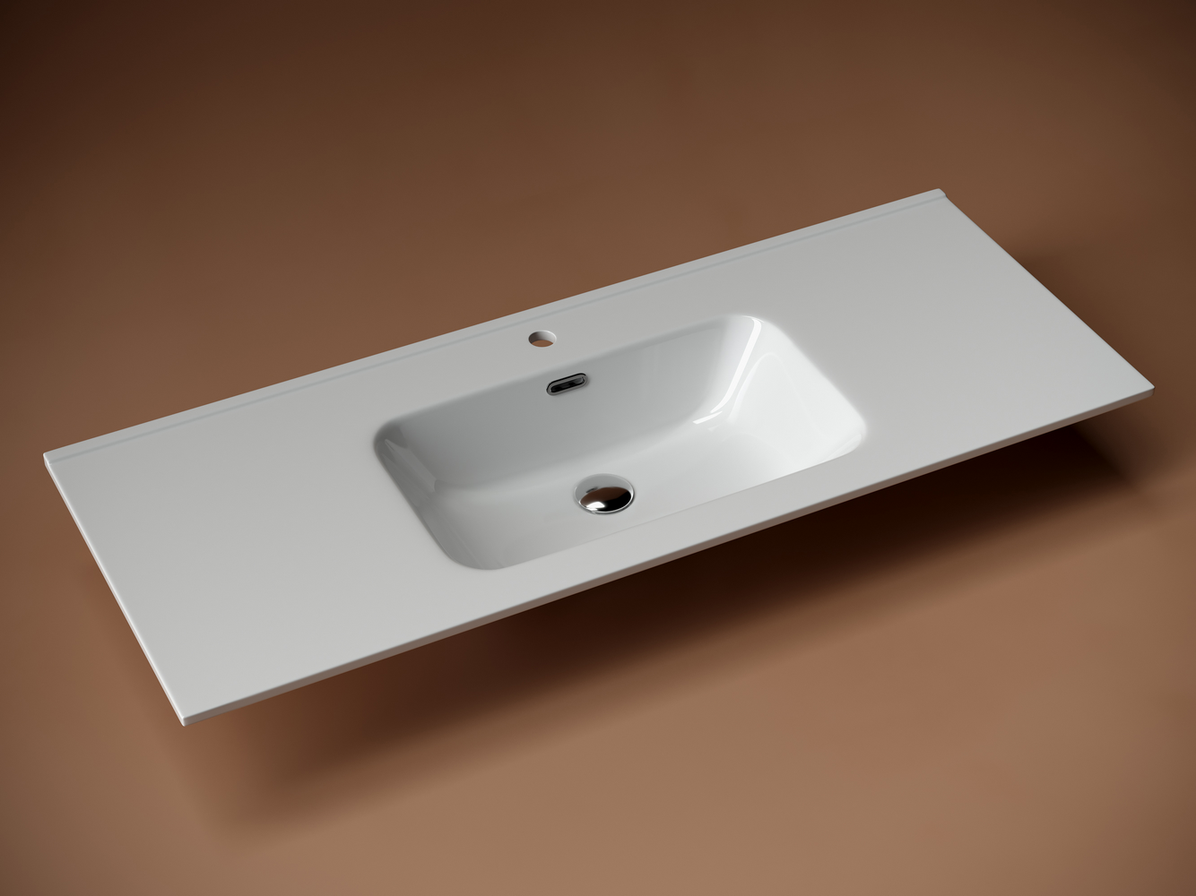 Фото Раковина Ceramicanova Element CN7006 мебельная 121 × 46,5 × 18 см, белый глянцевый