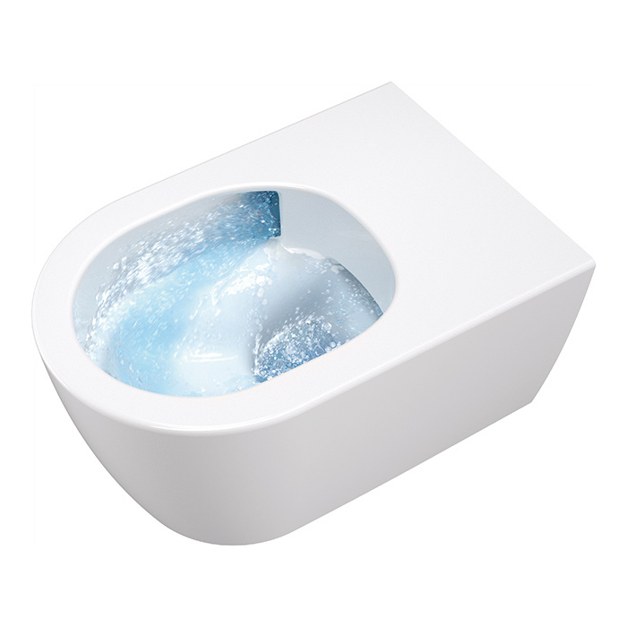 Фото Унитаз подвесной Duravit Me by Starck 490709AAA1, безободковый, с сиденьем с микролифтом, белый глянцевый