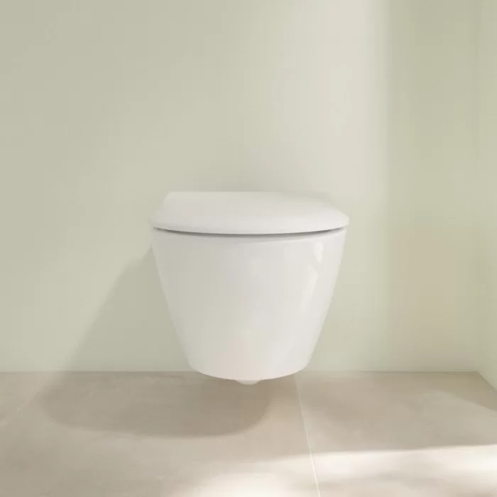 Фото Унитаз подвесной Villeroy & Boch Subway 2.0 5614R201, безободковый, с сиденьем с микролифтом, белый глянцевый