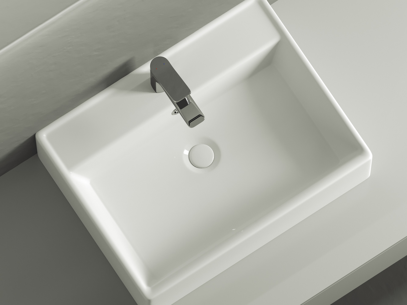 Фото Раковина Ceramicanova Element CN6046 накладная 59 × 45 × 16 см, белый глянцевый