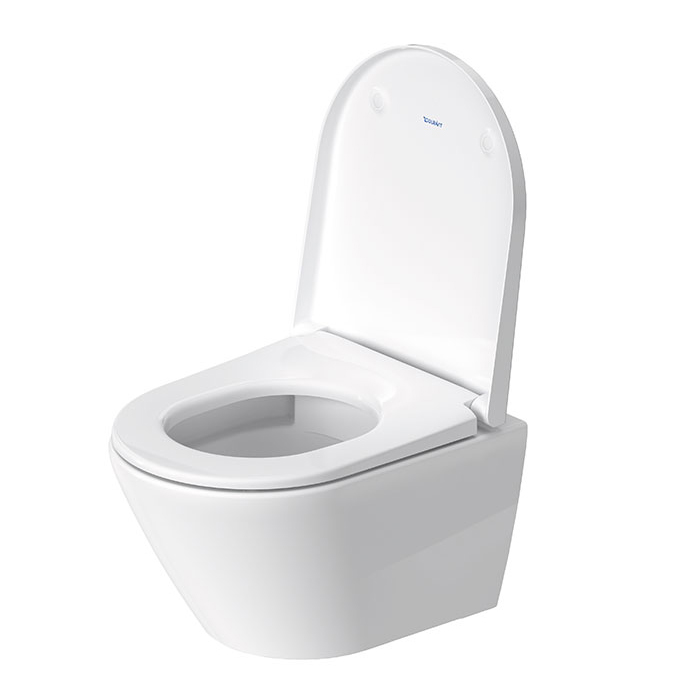 Фото Унитаз подвесной укороченный Duravit D-Code 45880900A1, безободковый, с сиденьем с микролифтом, белый глянцевый