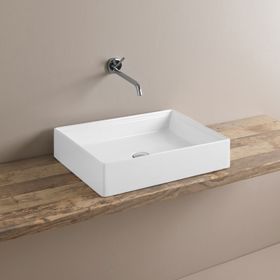 Фото Раковина Artceram Scalino SCL002 05 00 накладная 55 см, цвет белый матовый