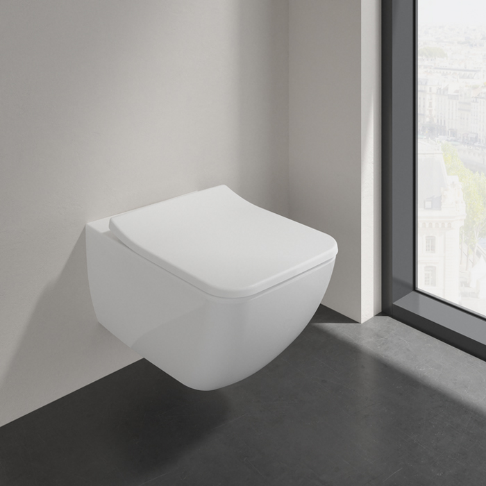Фото Унитаз подвесной Villeroy & Boch Venticello 4611RS01, безободковый, с сиденьем с микролифтом, белый глянцевый